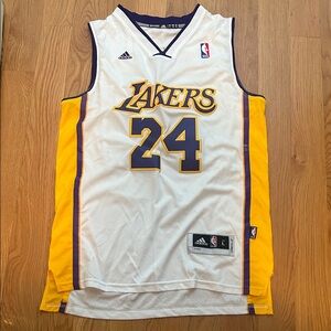 Adidas Lakers Jersey - White, Yellow, and Purple # 24 Kobe Bryant